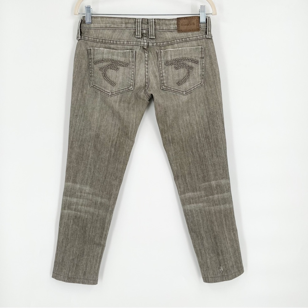 Frankie B Grey Cropped Jeans Studded Fs Women’s Size 26